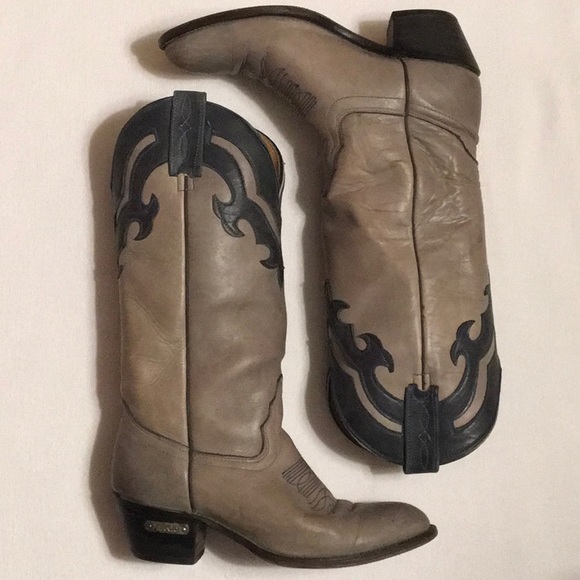 Laredo Shoes - Laredo Blue On Gray Western Boots sz 8-1/2